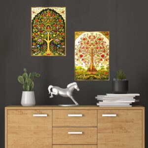 Set of Two Wall Paintings for Wall Dacoration Golden Framed Wall Paintings for Living Room & Bedroom Wall Art for Home Decoration & Office Wall DΓ©cor (14x11 inch CH-GD2-17)