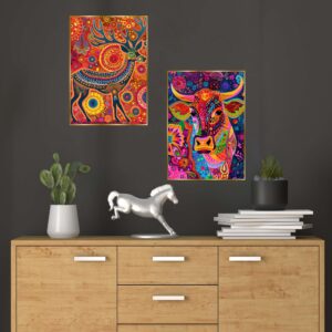 Set of Two Wall Paintings for Wall Dacoration Golden Framed Wall Paintings for Living Room & Bedroom Wall Art for Home Decoration & Office Wall DΓ©cor (14x11 inch CH-GD2-8)